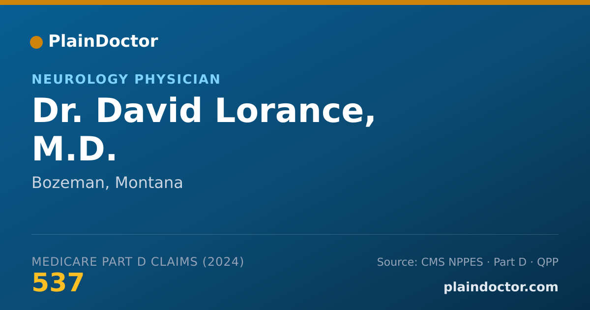 Shareable card for David Lorance, M.D. - Neurology Physician, Bozeman, MT