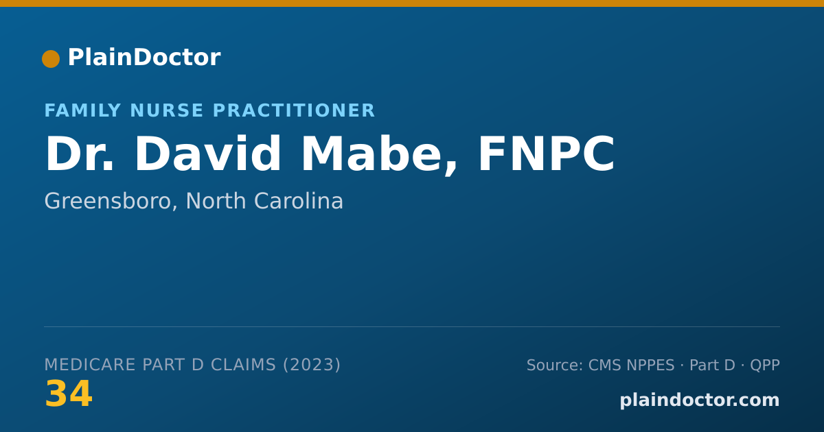 Shareable card for David Mabe, FNPC - Family Nurse Practitioner, Greensboro, NC