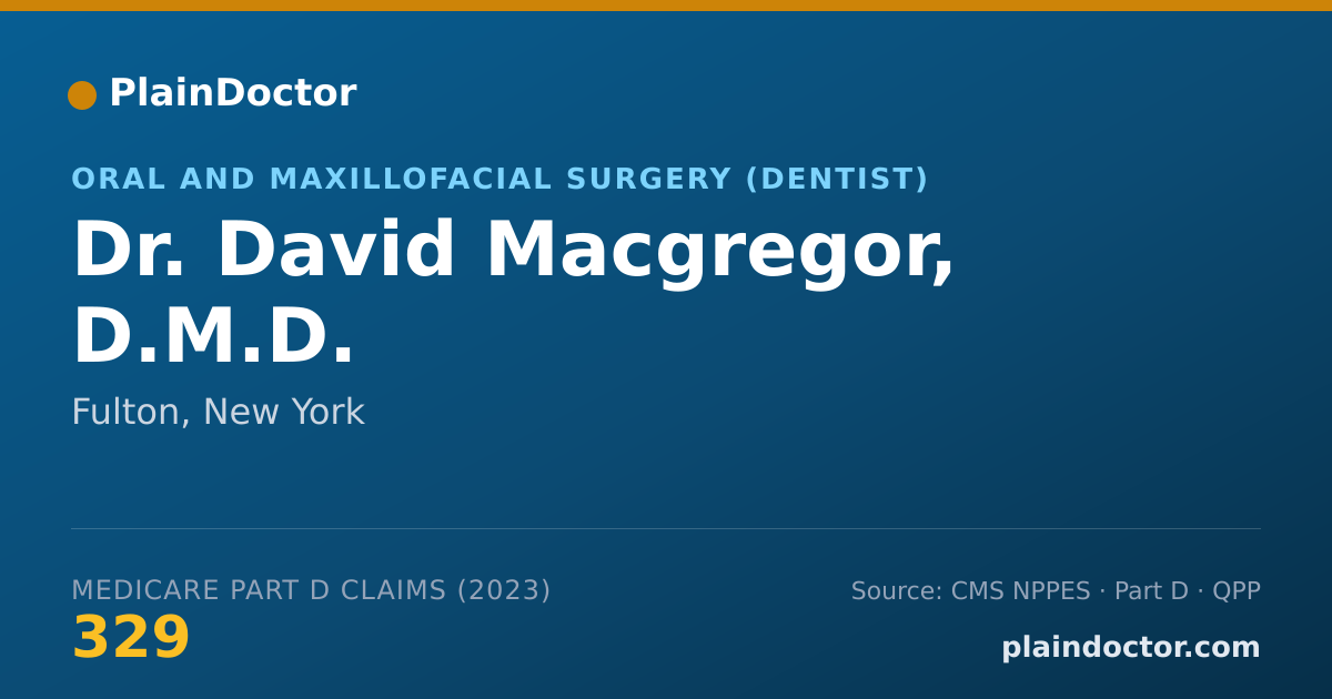 Shareable card for David Macgregor, D.M.D. - Oral and Maxillofacial Surgery (Dentist), Fulton, NY