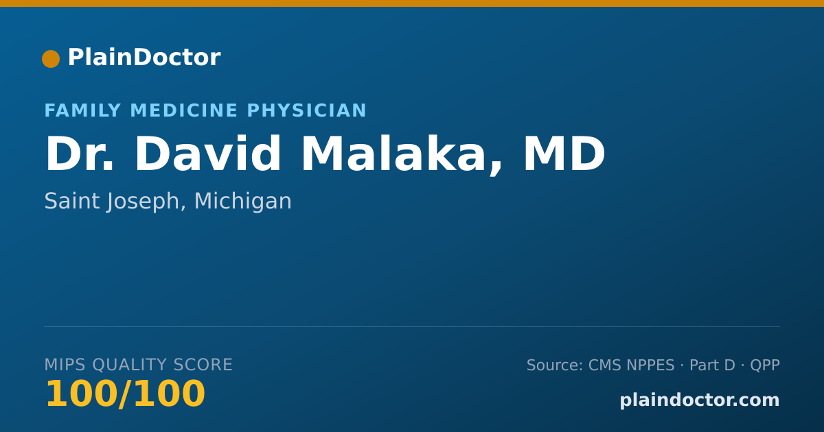 Shareable card for David Malaka, MD - Family Medicine Physician, Saint Joseph, MI
