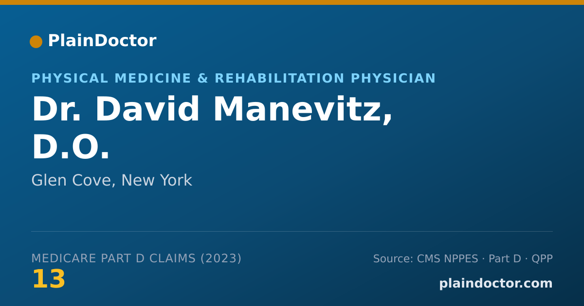 Shareable card for David Manevitz, D.O. - Physical Medicine & Rehabilitation Physician, Glen Cove, NY