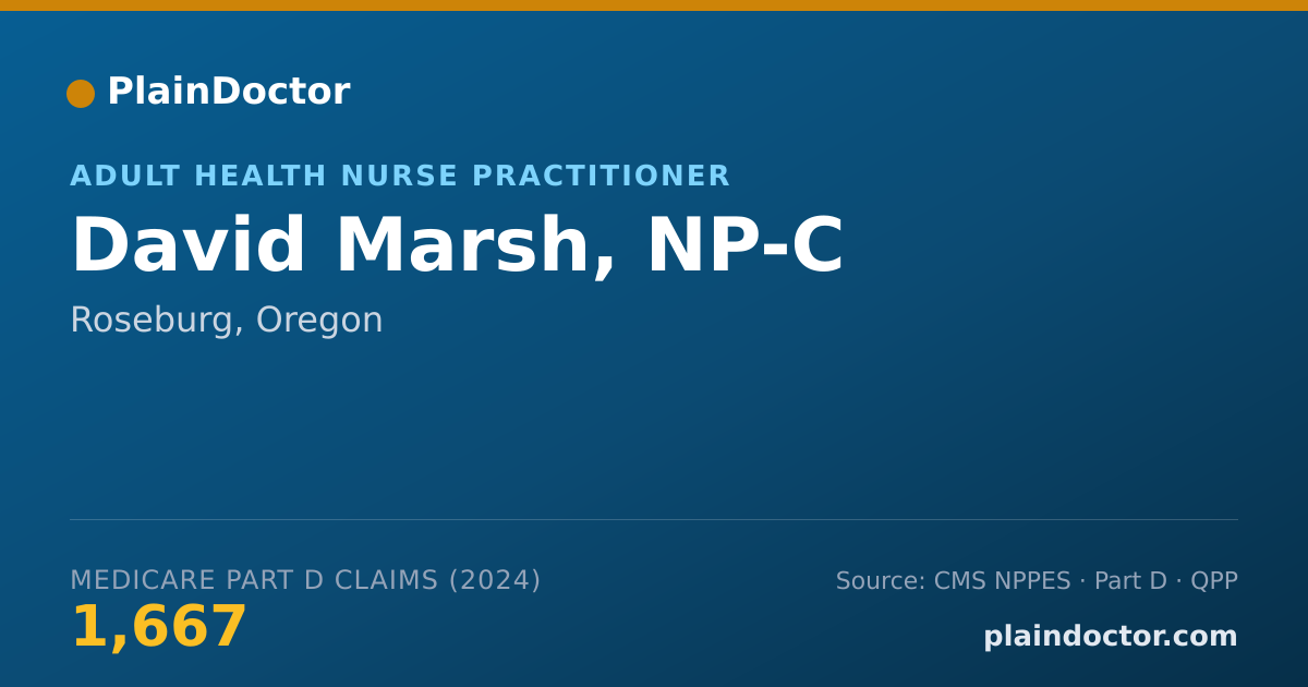 Shareable card for David Marsh, NP-C - Adult Health Nurse Practitioner, Roseburg, OR