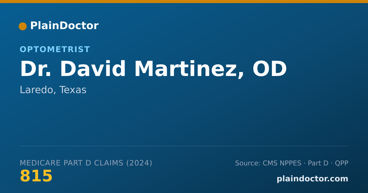 Shareable card for David Martinez, OD - Optometrist, Laredo, TX