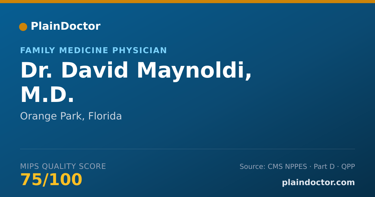 Shareable card for David Maynoldi, M.D. - Family Medicine Physician, Orange Park, FL