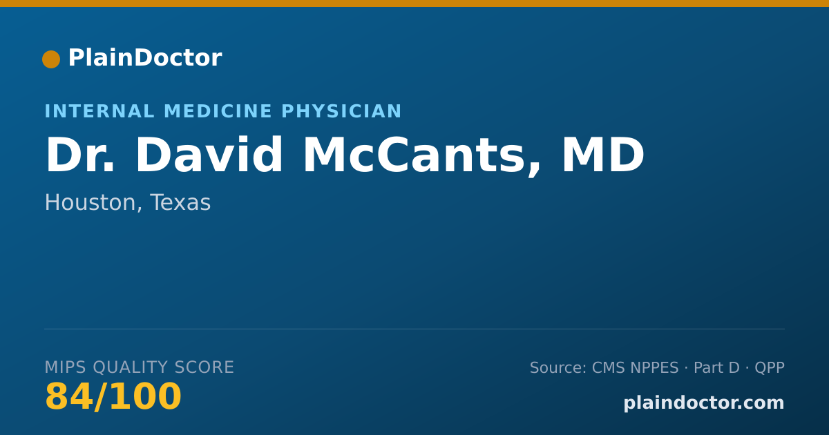 Shareable card for David McCants, MD - Internal Medicine Physician, Houston, TX