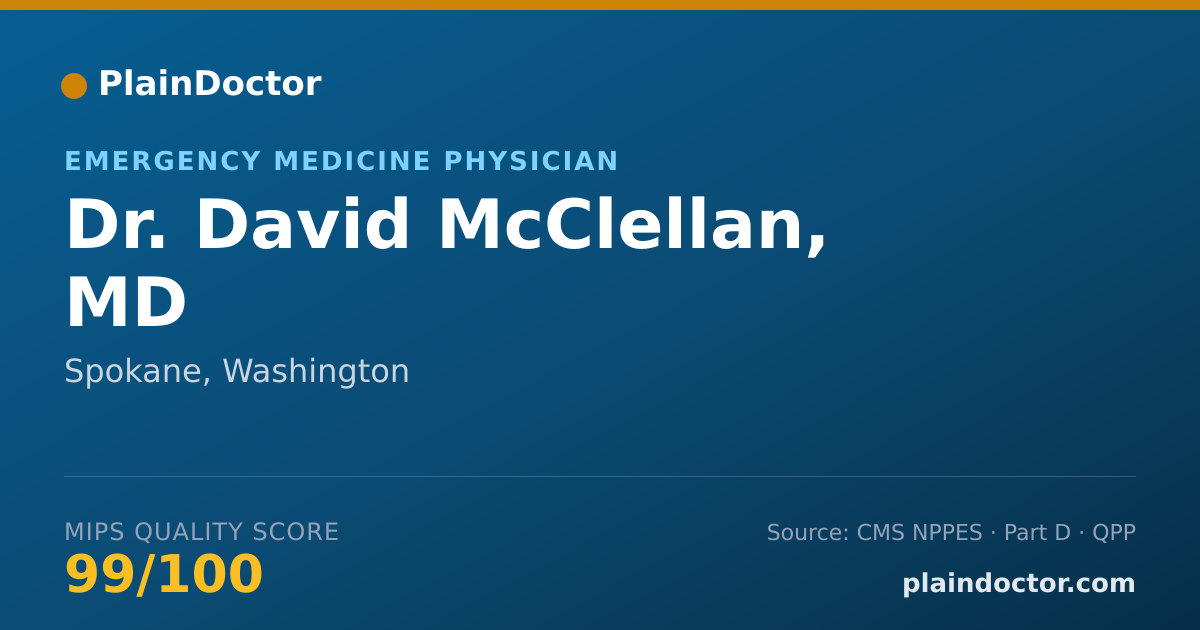 Shareable card for David McClellan, MD - Emergency Medicine Physician, Spokane, WA
