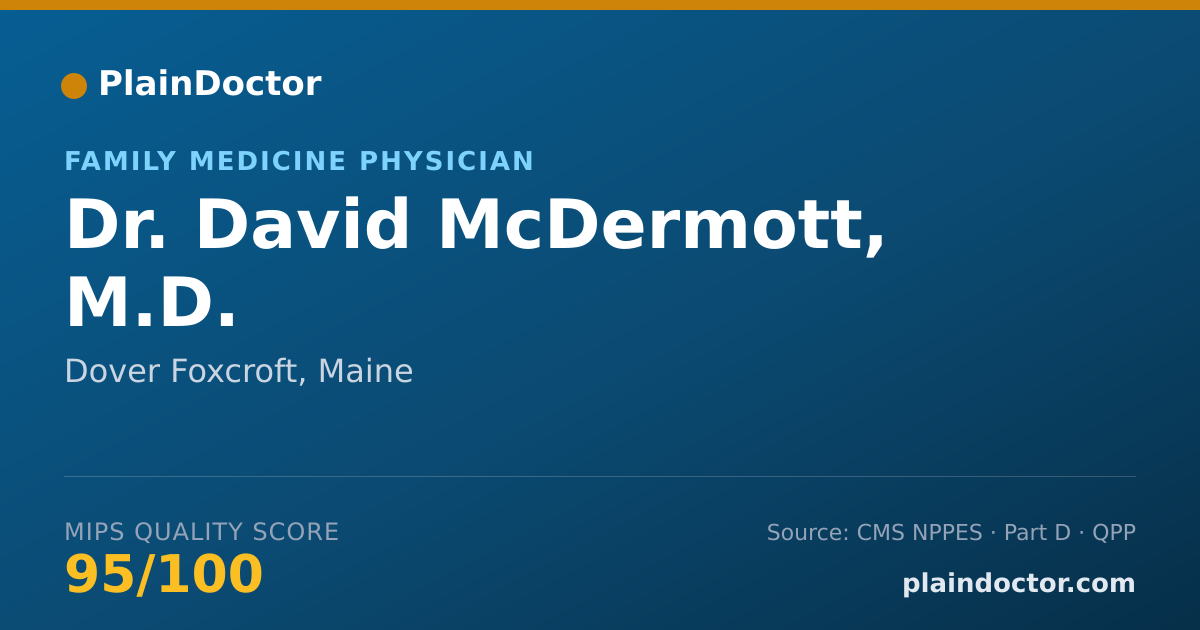 Shareable card for David McDermott, M.D. - Family Medicine Physician, Dover Foxcroft, ME