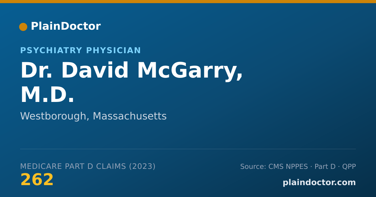 Shareable card for David McGarry, M.D. - Psychiatry Physician, Westborough, MA