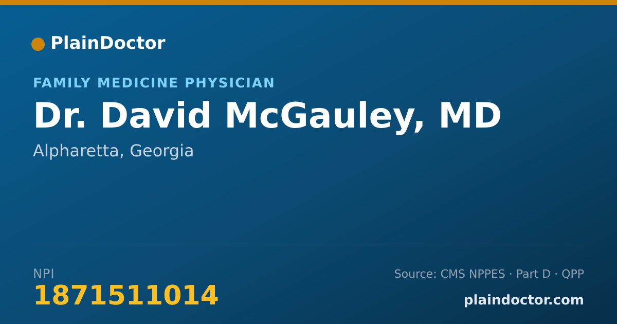 Shareable card for David McGauley, MD - Family Medicine Physician, Alpharetta, GA