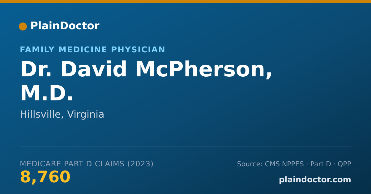 Shareable card for David McPherson, M.D. - Family Medicine Physician, Hillsville, VA