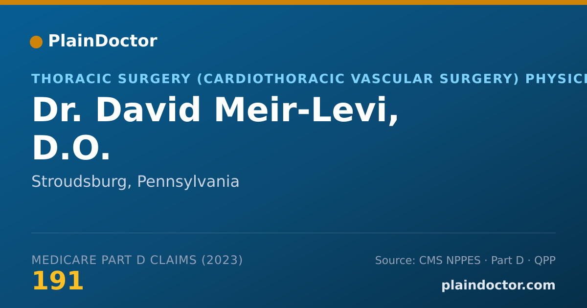 Shareable card for David Meir-Levi, D.O. - Thoracic Surgery (Cardiothoracic Vascular Surgery) Physician, Stroudsburg, PA