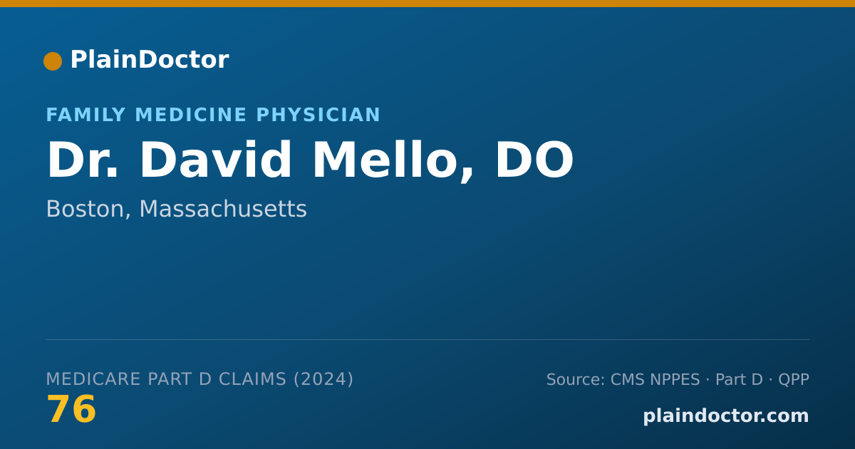 Shareable card for David Mello, DO - Family Medicine Physician, Boston, MA