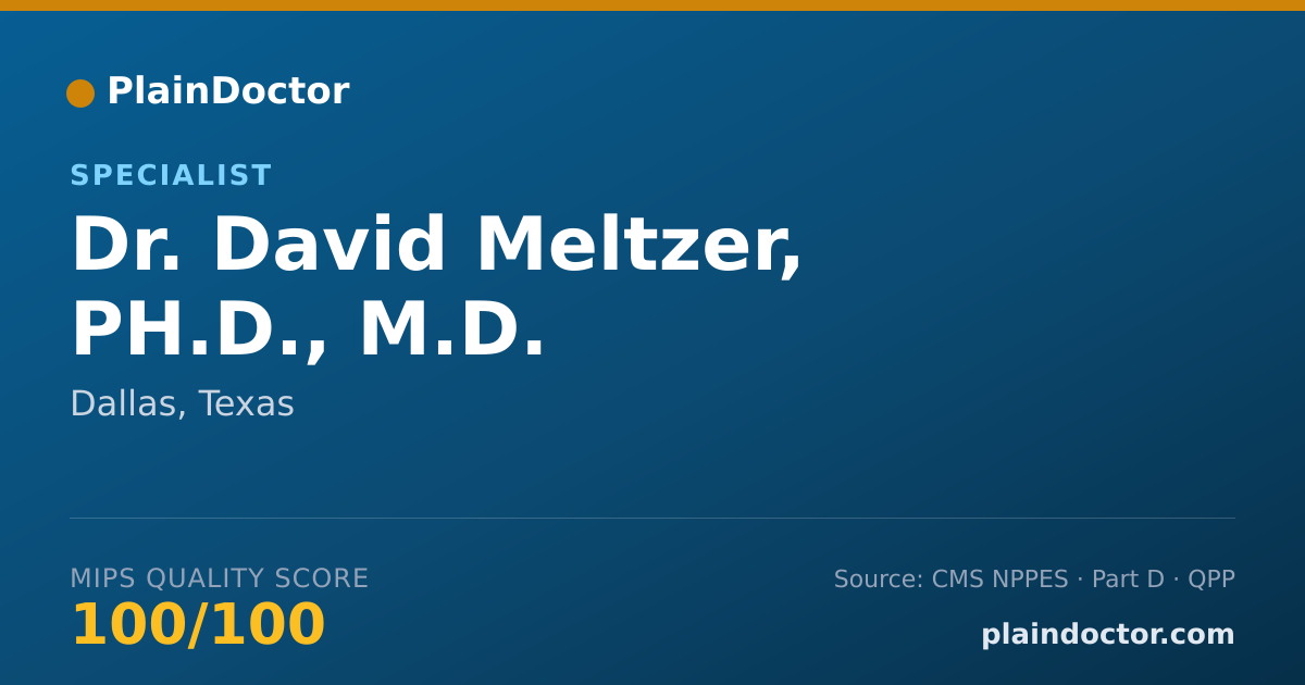 Shareable card for David Meltzer, PH.D., M.D. - Specialist, Dallas, TX