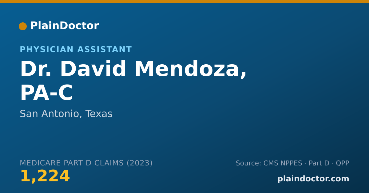 Shareable card for David Mendoza, PA-C - Physician Assistant, San Antonio, TX