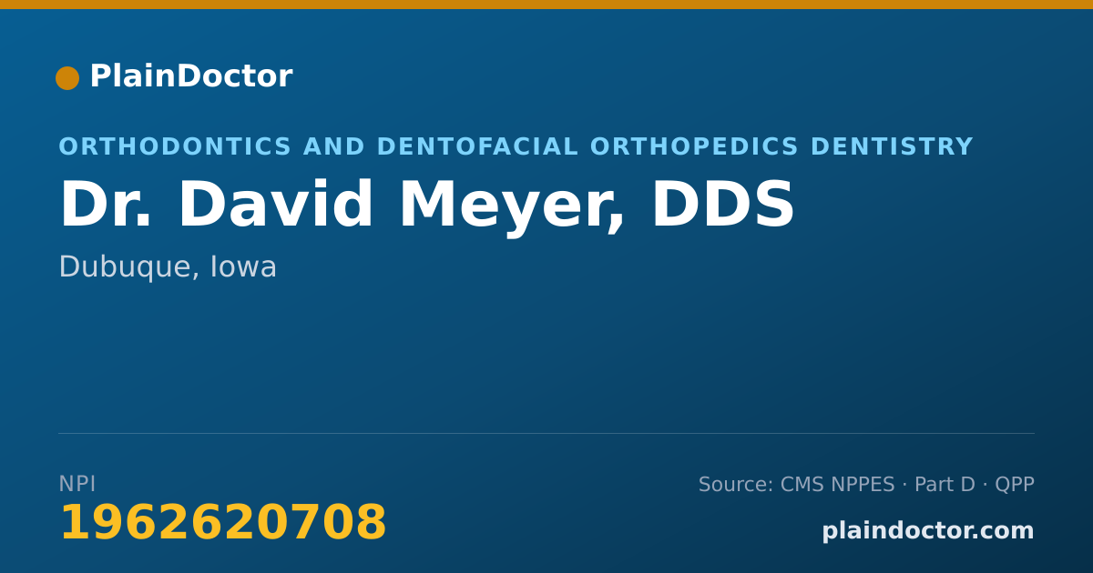 Shareable card for David Meyer, DDS - Orthodontics and Dentofacial Orthopedics Dentistry, Dubuque, IA