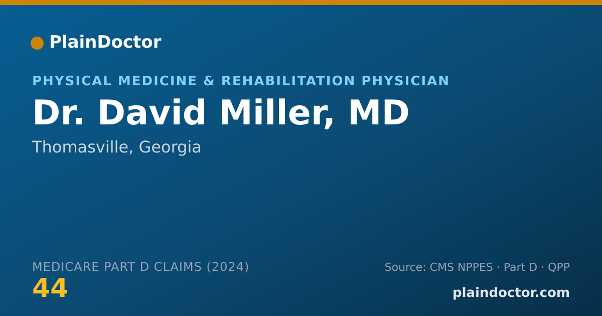 Shareable card for David Miller, MD - Physical Medicine & Rehabilitation Physician, Thomasville, GA