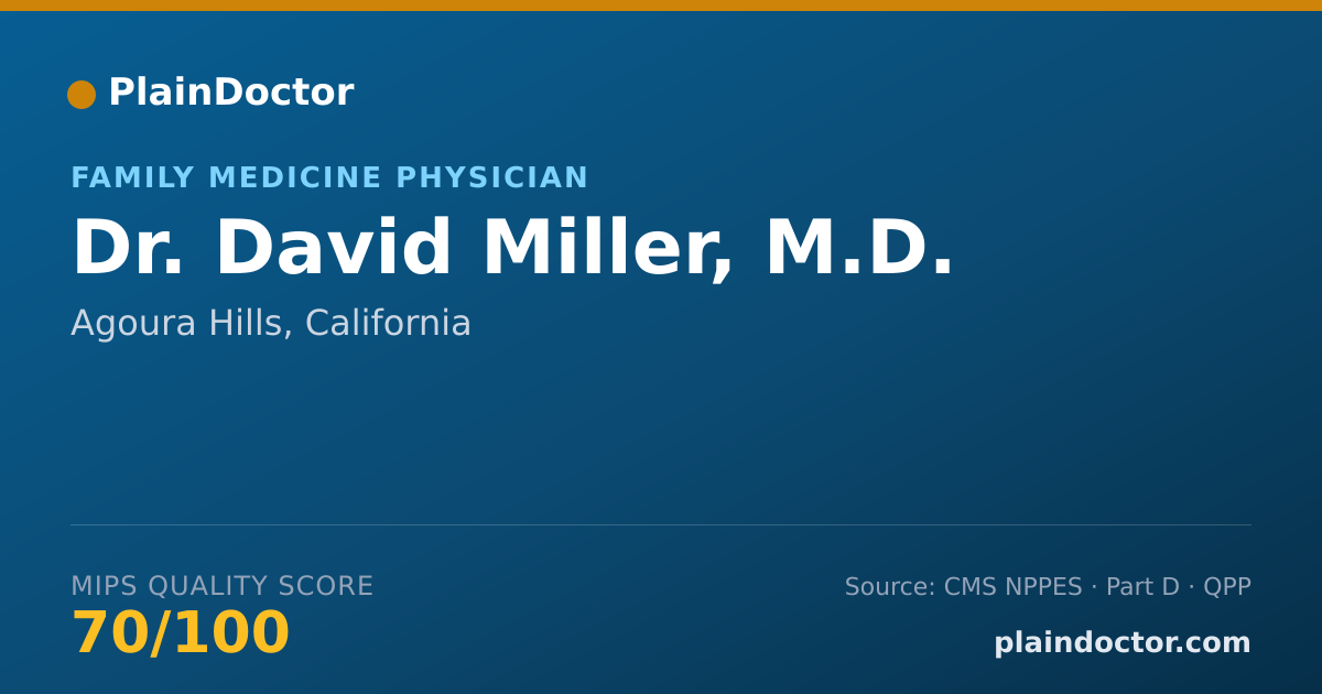 Shareable card for David Miller, M.D. - Family Medicine Physician, Agoura Hills, CA