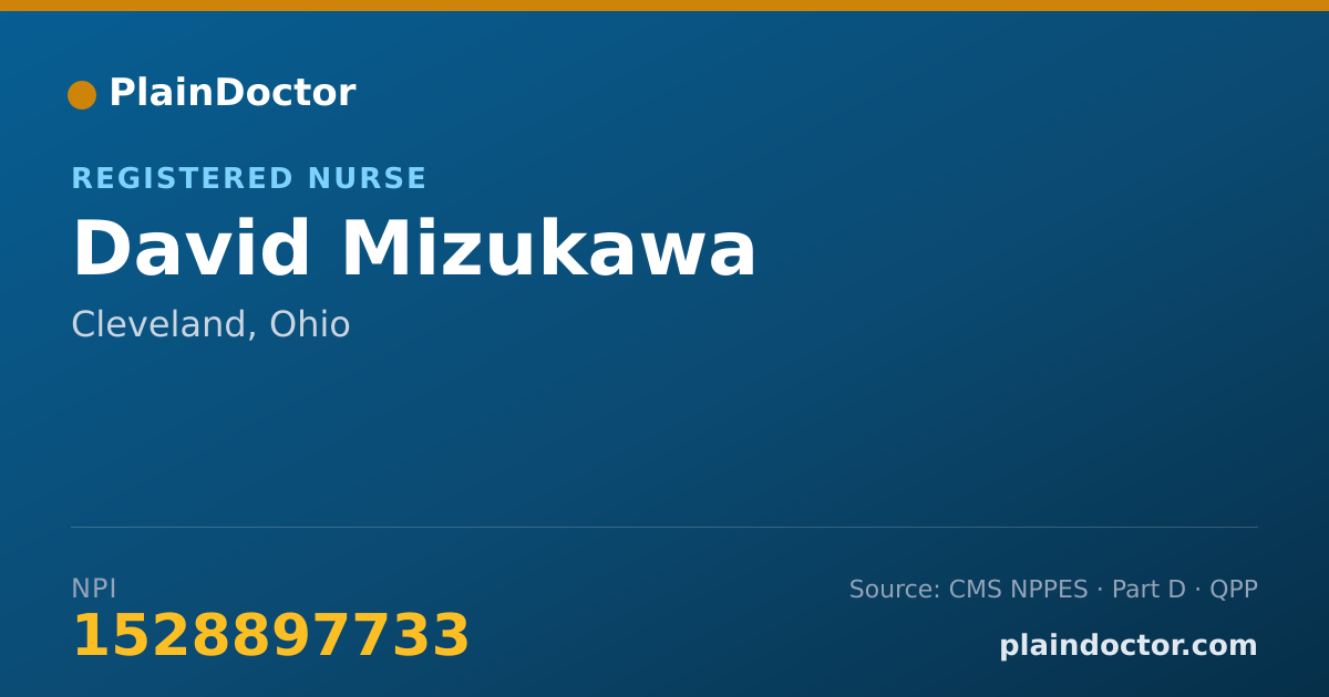 Shareable card for David Mizukawa - Registered Nurse, Cleveland, OH