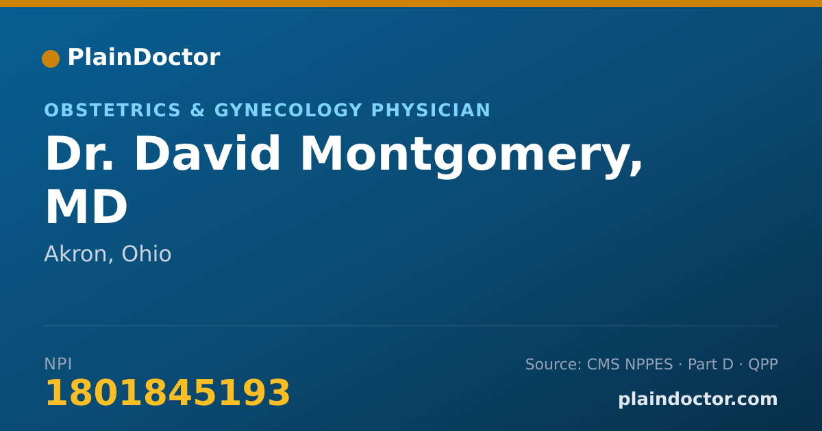 Shareable card for David Montgomery, MD - Obstetrics & Gynecology Physician, Akron, OH