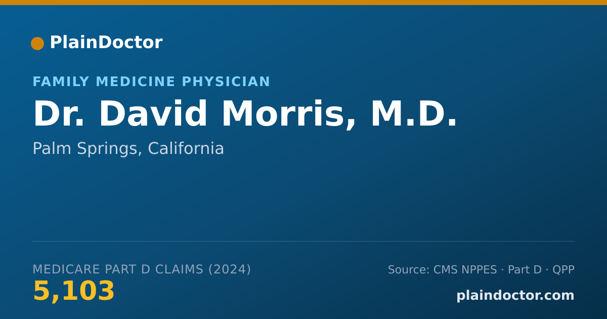 Shareable card for David Morris, M.D. - Family Medicine Physician, Palm Springs, CA
