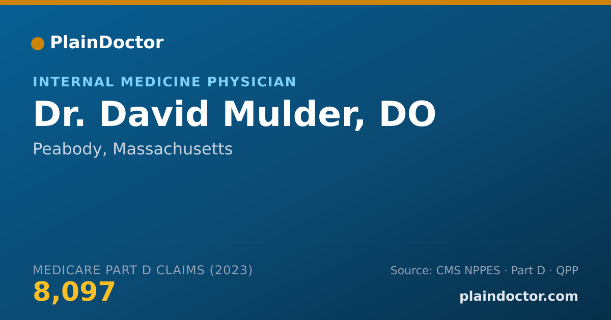 Shareable card for David Mulder, DO - Internal Medicine Physician, Peabody, MA