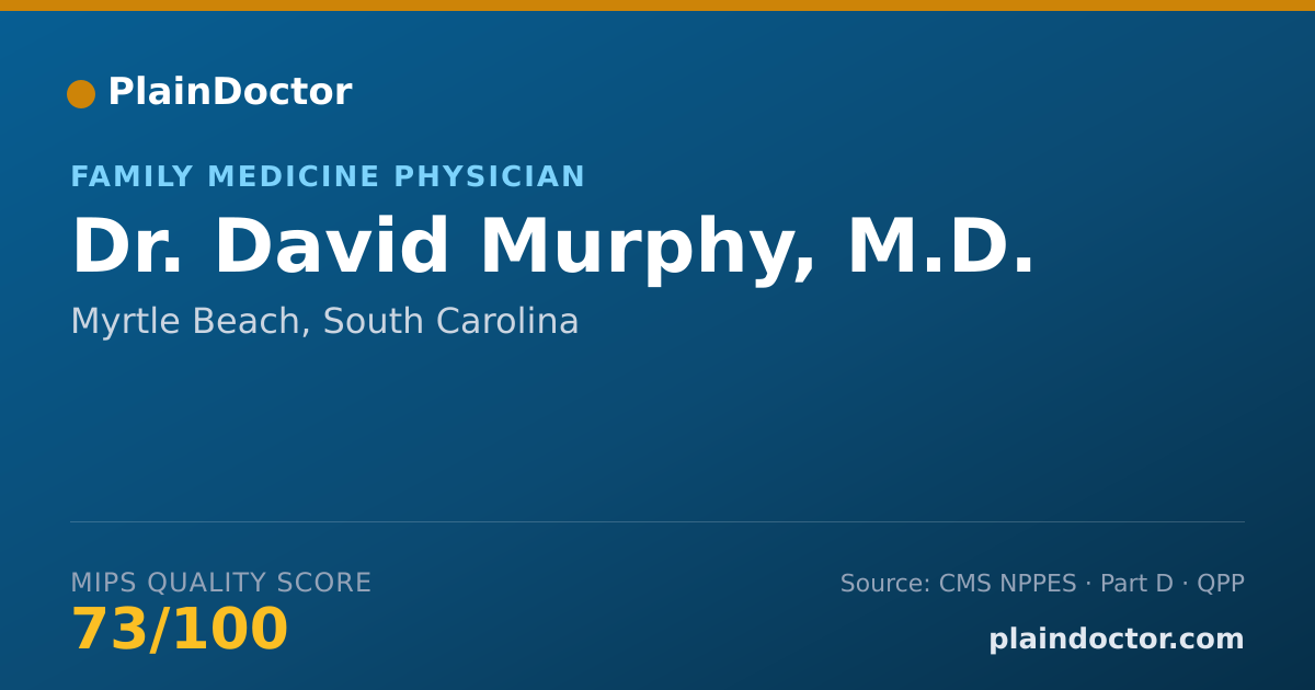 Shareable card for David Murphy, M.D. - Family Medicine Physician, Myrtle Beach, SC