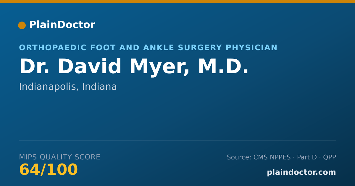 Shareable card for David Myer, M.D. - Orthopaedic Foot and Ankle Surgery Physician, Indianapolis, IN