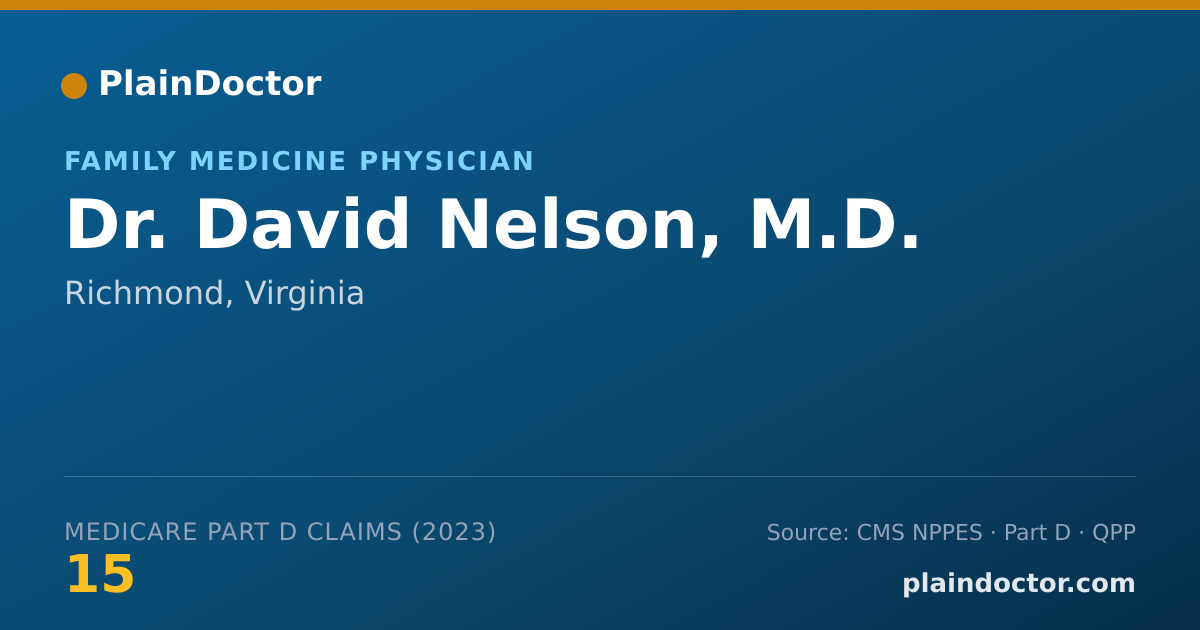 Shareable card for David Nelson, M.D. - Family Medicine Physician, Richmond, VA