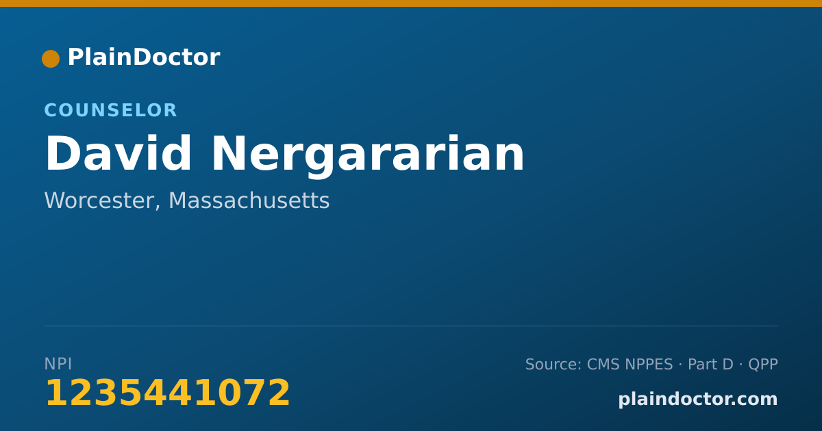 Shareable card for David Nergararian - Counselor, Worcester, MA