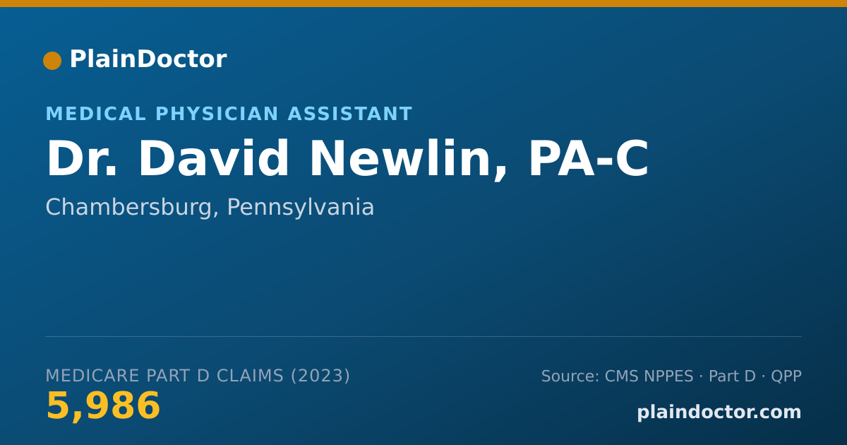 Shareable card for David Newlin, PA-C - Medical Physician Assistant, Chambersburg, PA