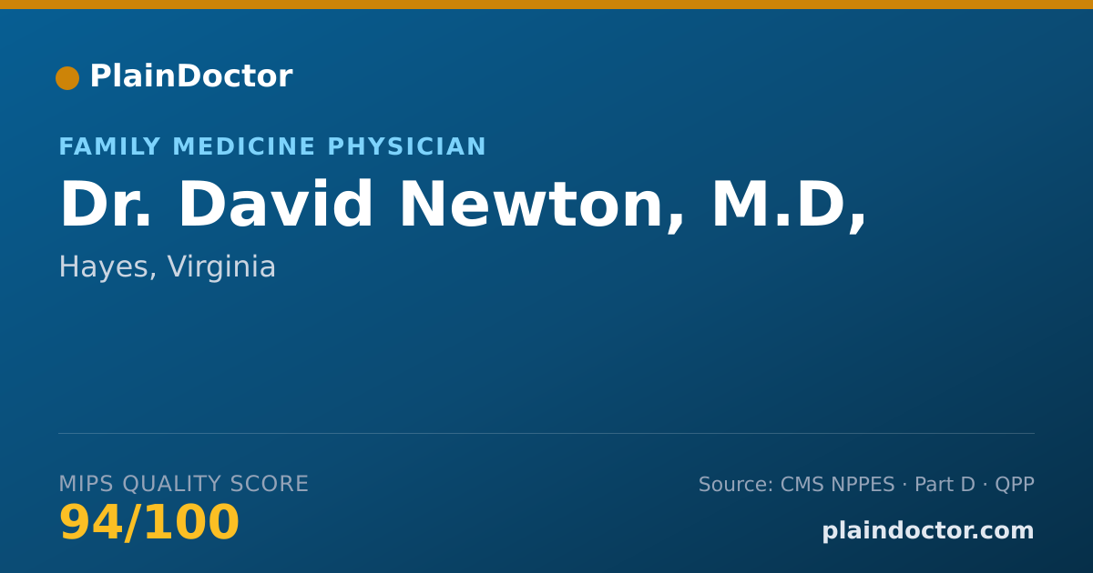 Shareable card for David Newton, M.D, - Family Medicine Physician, Hayes, VA
