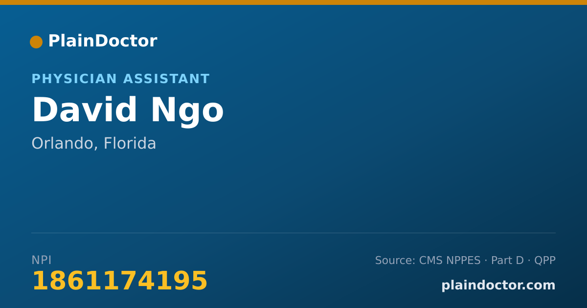 Shareable card for David Ngo - Physician Assistant, Orlando, FL