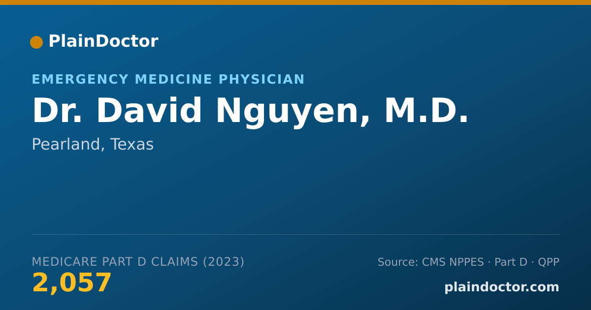Shareable card for David Nguyen, M.D. - Emergency Medicine Physician, Pearland, TX