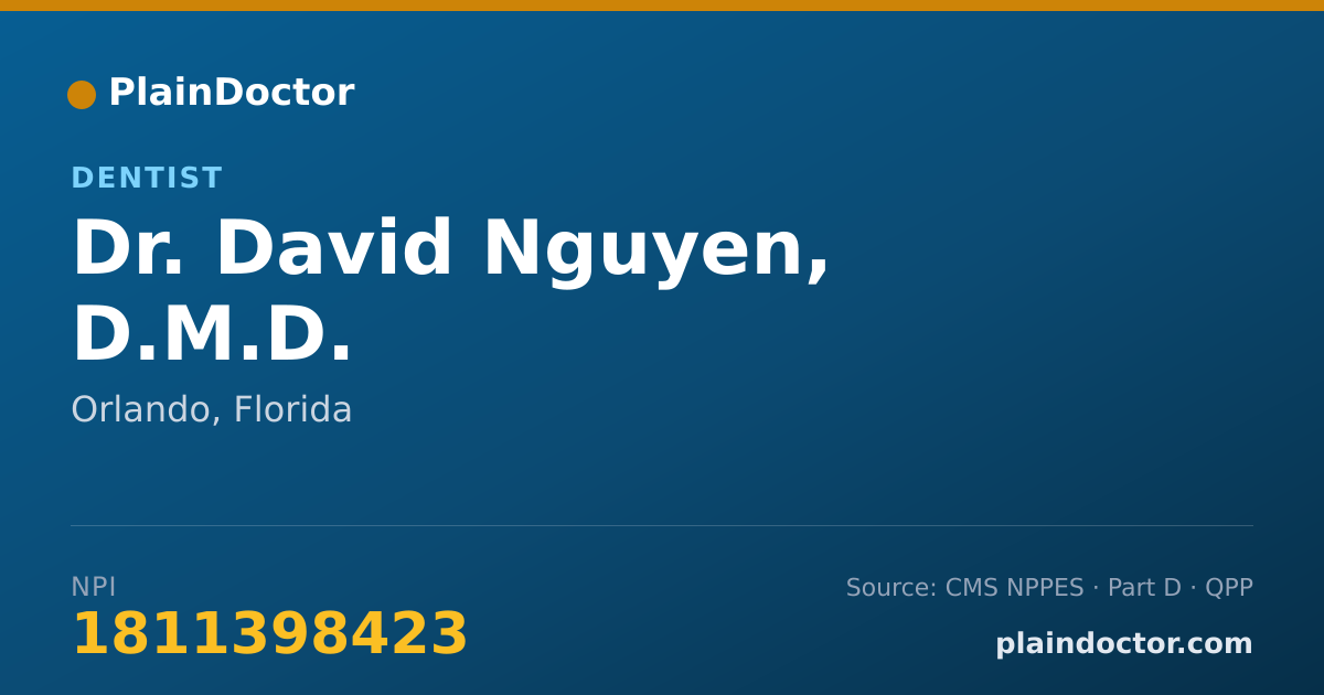 Shareable card for David Nguyen, D.M.D. - Dentist, Orlando, FL