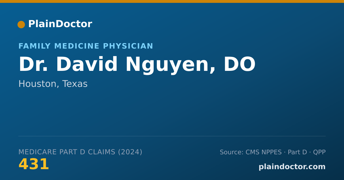 Shareable card for David Nguyen, DO - Family Medicine Physician, Houston, TX