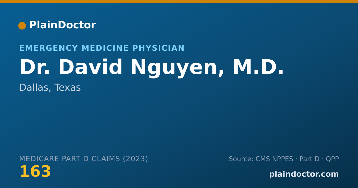 Shareable card for David Nguyen, M.D. - Emergency Medicine Physician, Dallas, TX