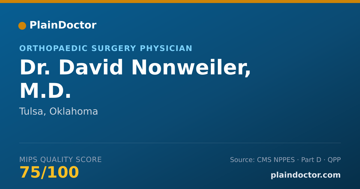 Shareable card for David Nonweiler, M.D. - Sports Medicine (Orthopaedic Surgery) Physician, Tulsa, OK