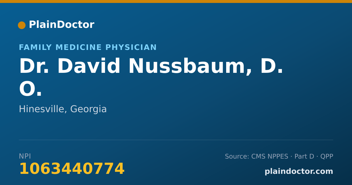 Shareable card for David Nussbaum, D. O. - Family Medicine Physician, Hinesville, GA