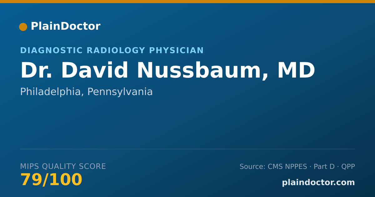 Shareable card for David Nussbaum, MD - Diagnostic Radiology Physician, Philadelphia, PA