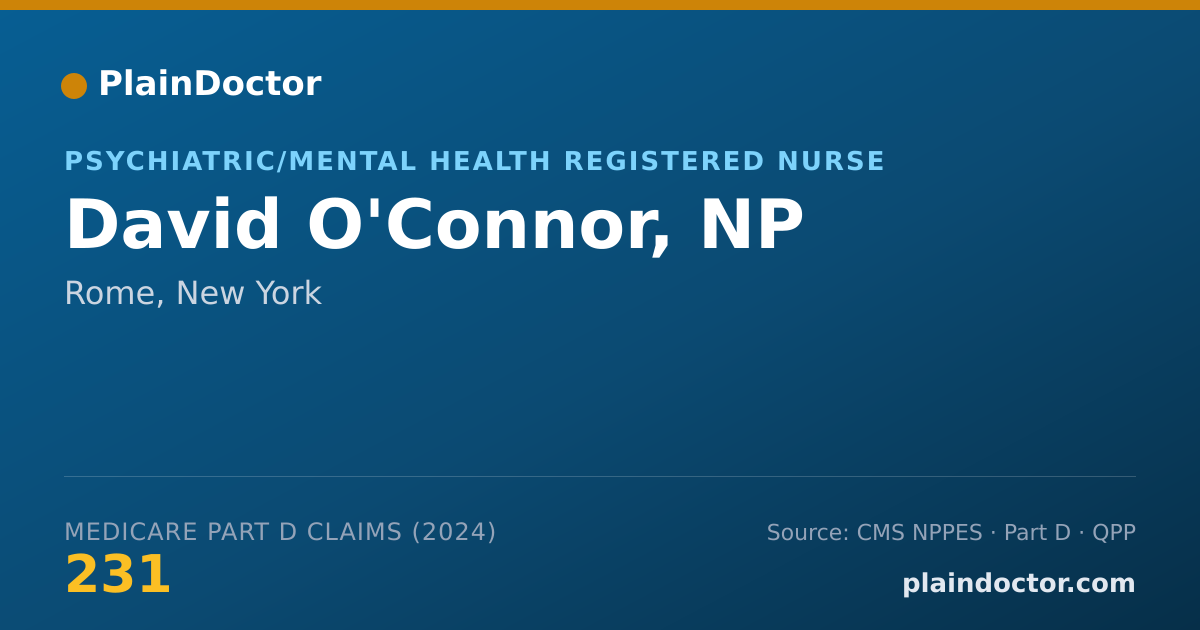 Shareable card for David O'Connor, NP - Psychiatric/Mental Health Registered Nurse, Rome, NY