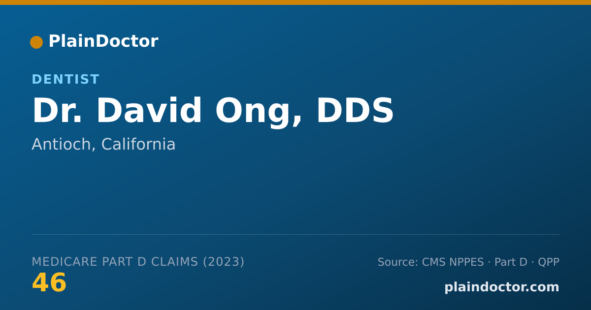 Shareable card for David Ong, DDS - Dentist, Antioch, CA