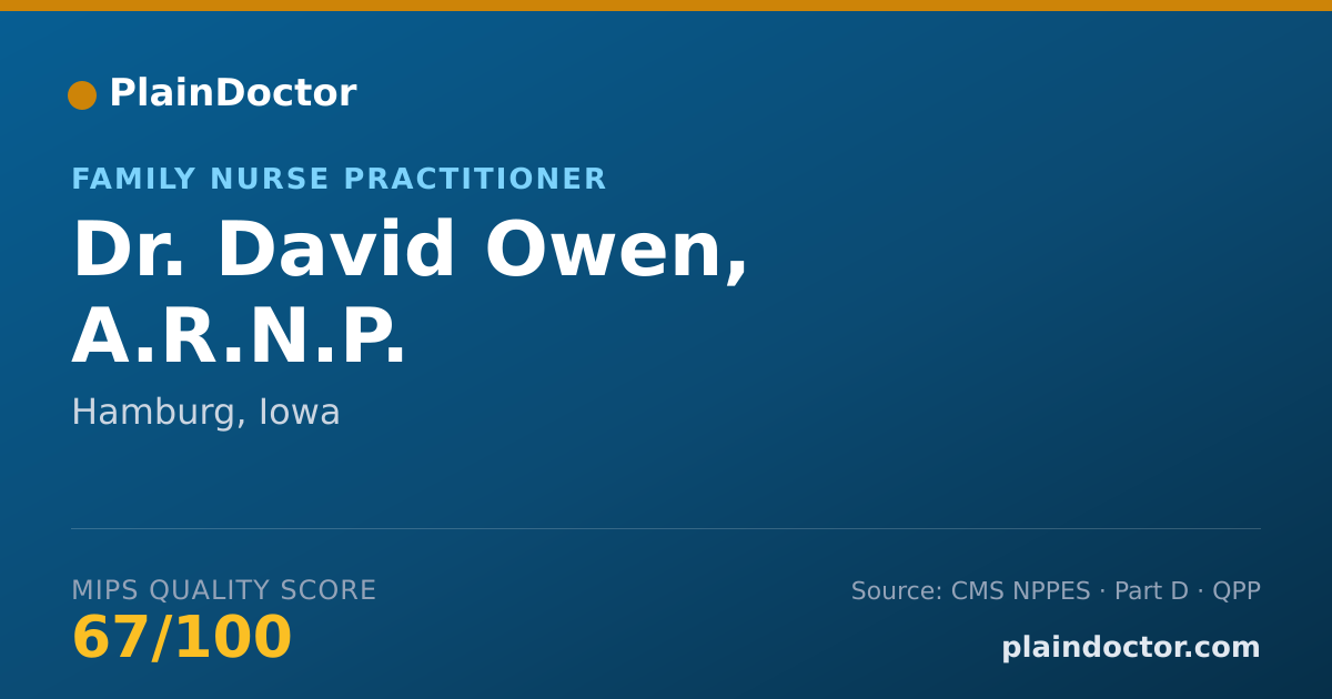 Shareable card for David Owen, A.R.N.P. - Family Nurse Practitioner, Hamburg, IA