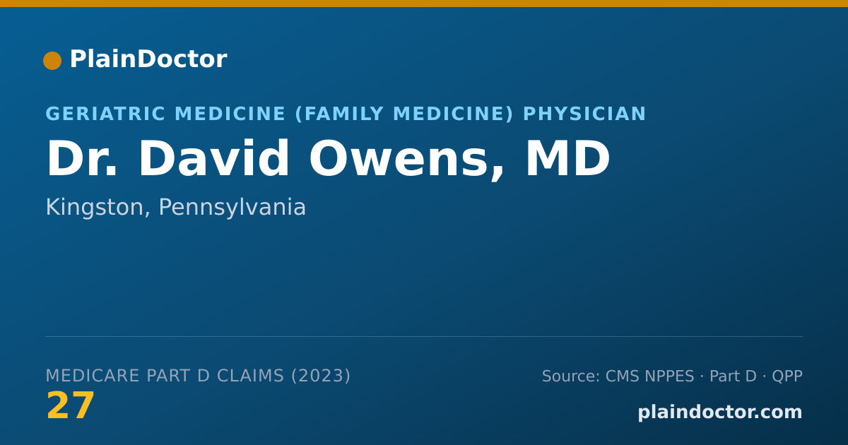 Shareable card for David Owens, MD - Geriatric Medicine (Family Medicine) Physician, Kingston, PA
