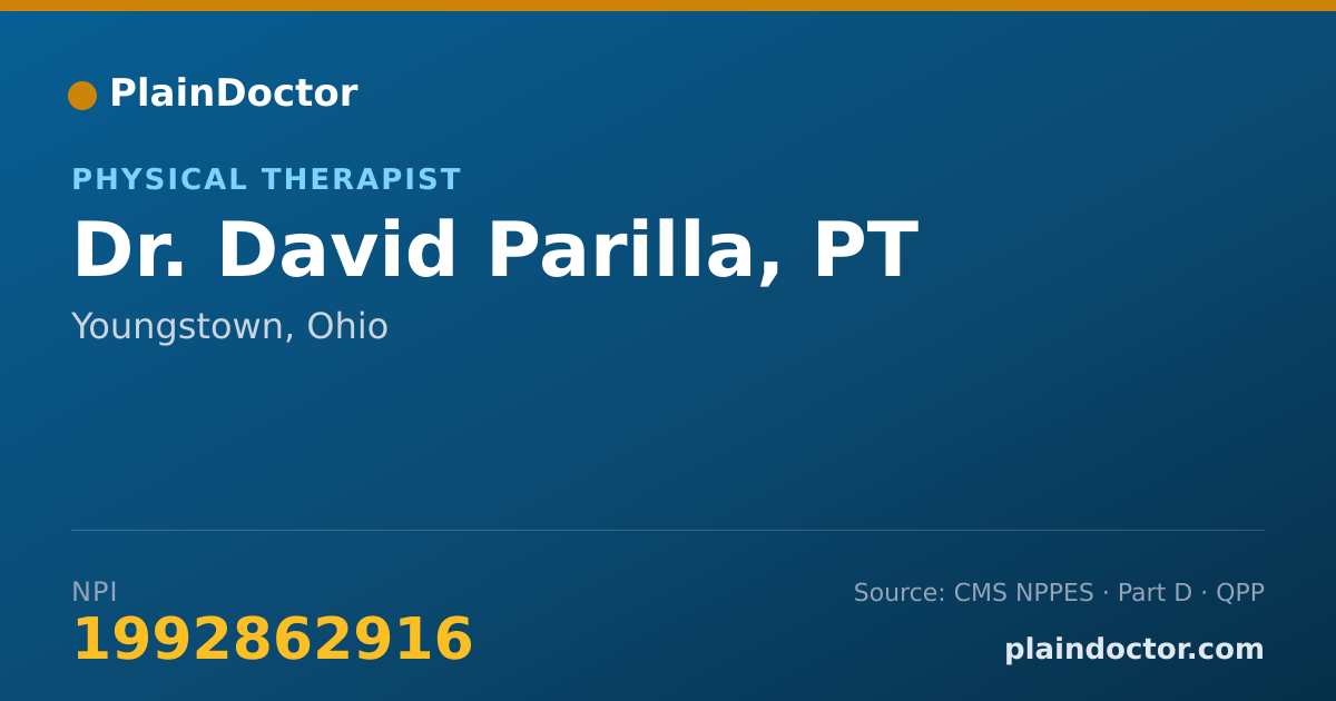 Shareable card for David Parilla, PT - Physical Therapist, Youngstown, OH