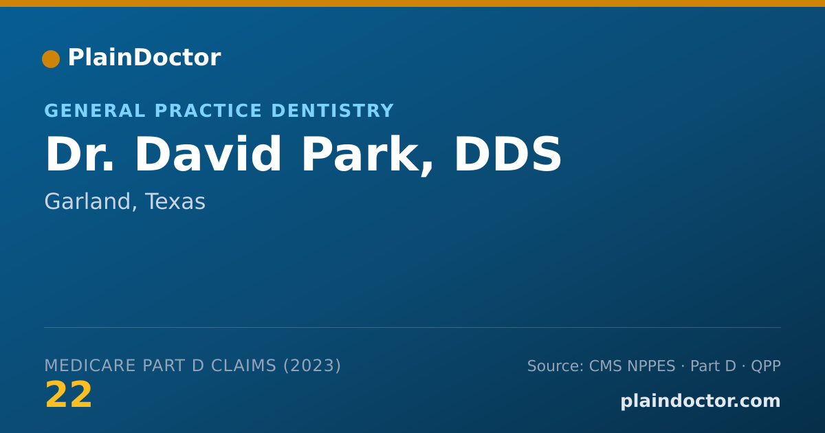 Shareable card for David Park, DDS - General Practice Dentistry, Garland, TX