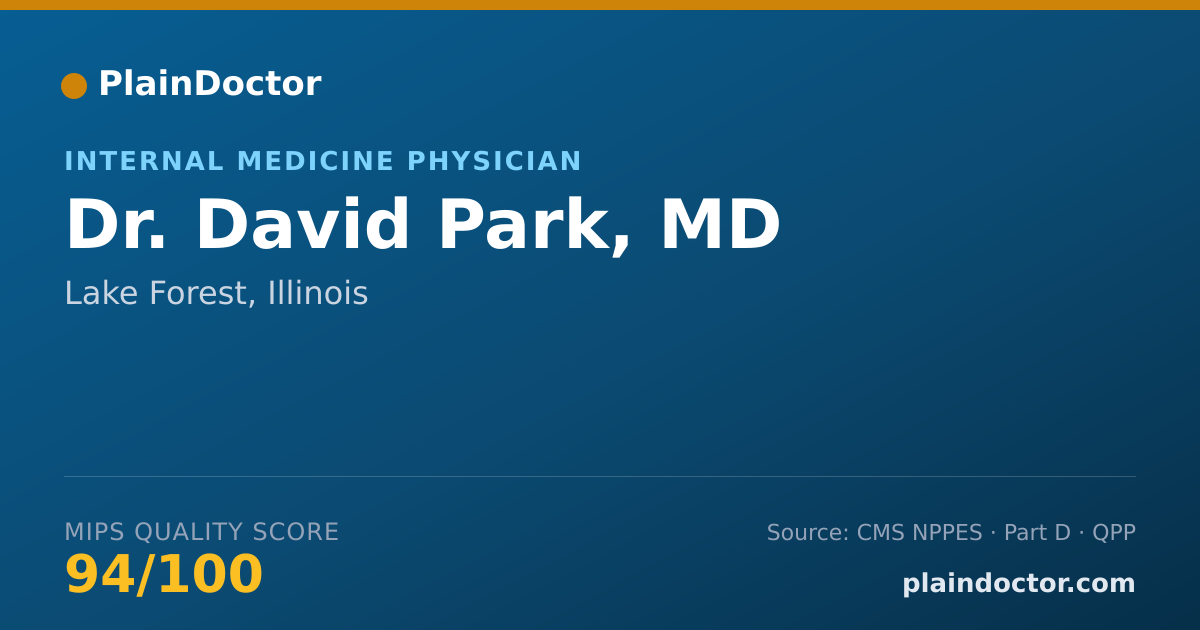 Shareable card for David Park, MD - Internal Medicine Physician, Lake Forest, IL