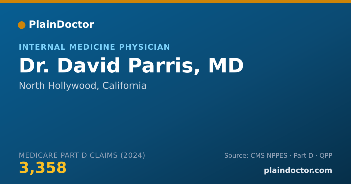 Shareable card for David Parris, MD - Internal Medicine Physician, North Hollywood, CA