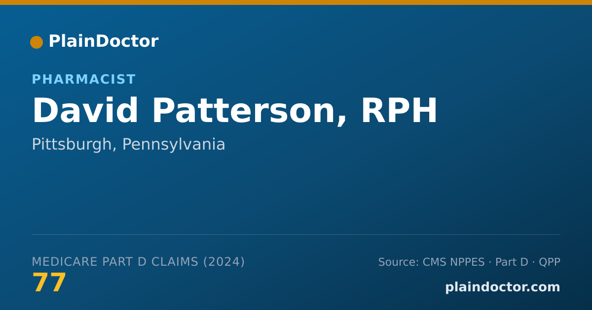 Shareable card for David Patterson, RPH - Pharmacist, Pittsburgh, PA