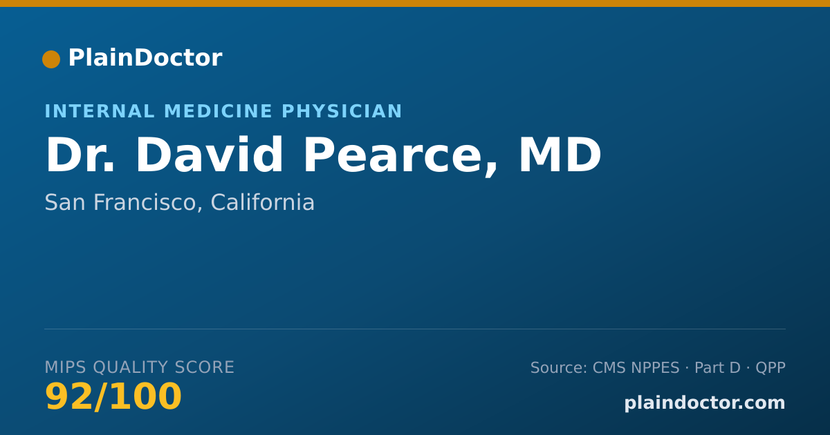 Shareable card for David Pearce, MD - Internal Medicine Physician, San Francisco, CA
