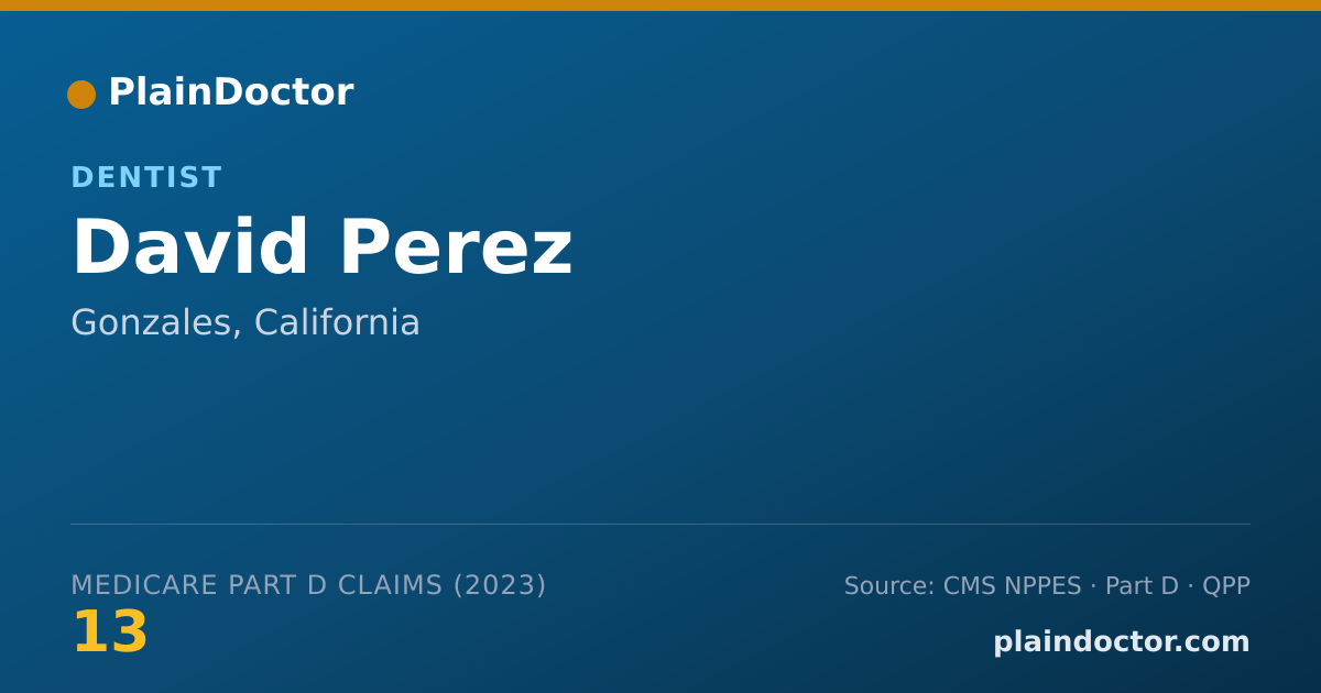 Shareable card for David Perez - Dentist, Gonzales, CA